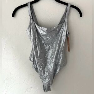 SKIMS limited edition fits everybody square neck bodysuit - SILVER
